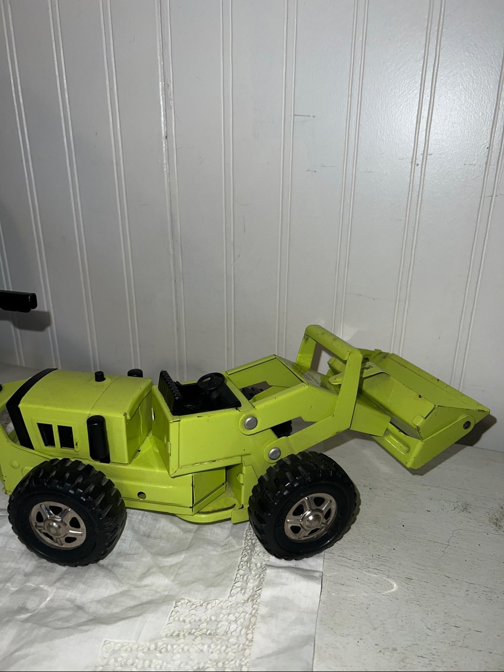 Vintage 60s 70s Tonka mini lime green trencher metal 1089 - Picture 4 of 7